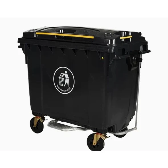 660L black waste bin with metal pedal 660L black waste bin with metal pedal